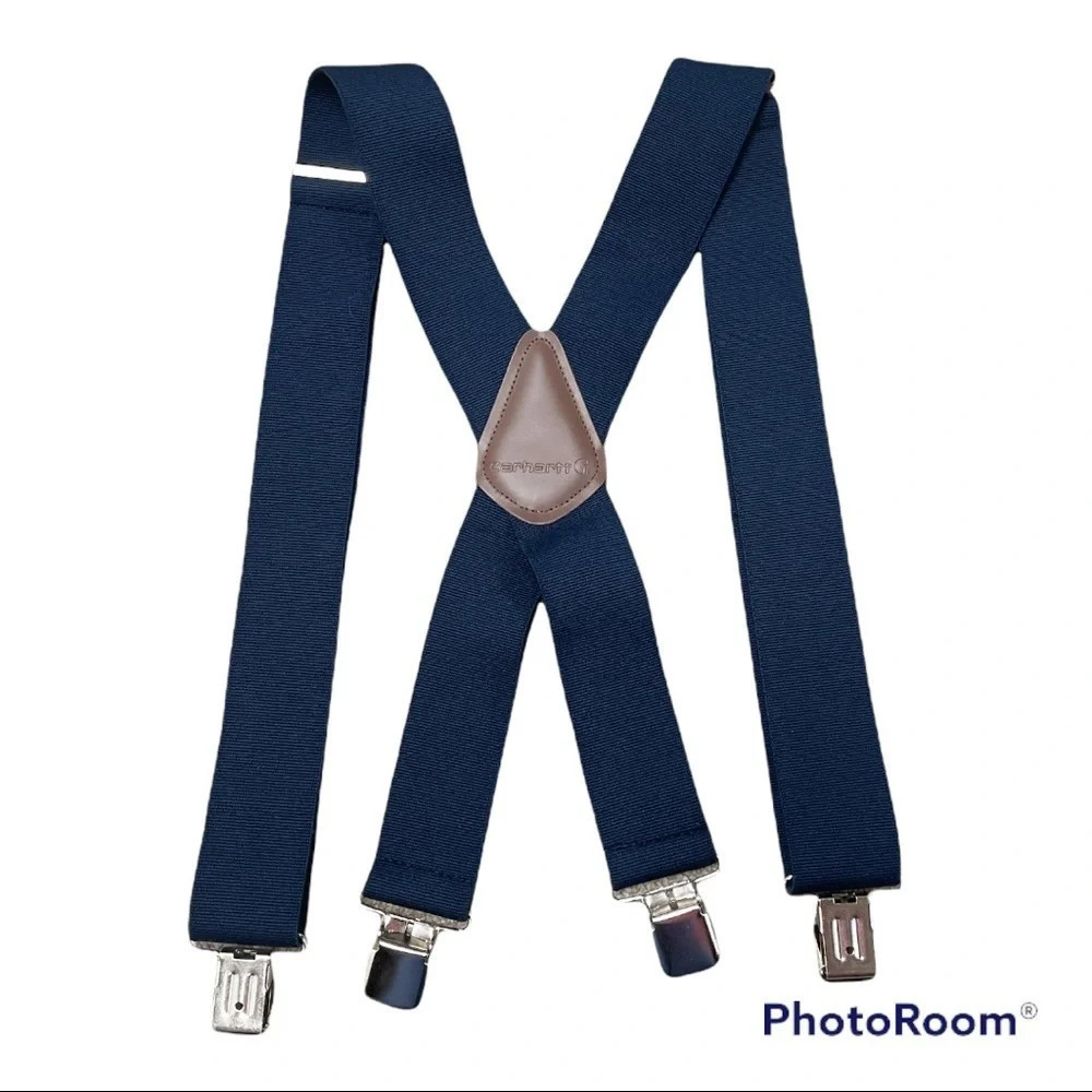 NWOT Carhartt Mens Standard Utility Navy Blue Suspenders